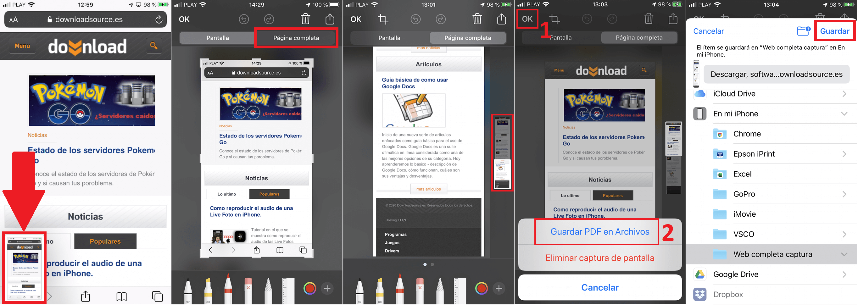 how to capture an entire web on iPhone with iOS