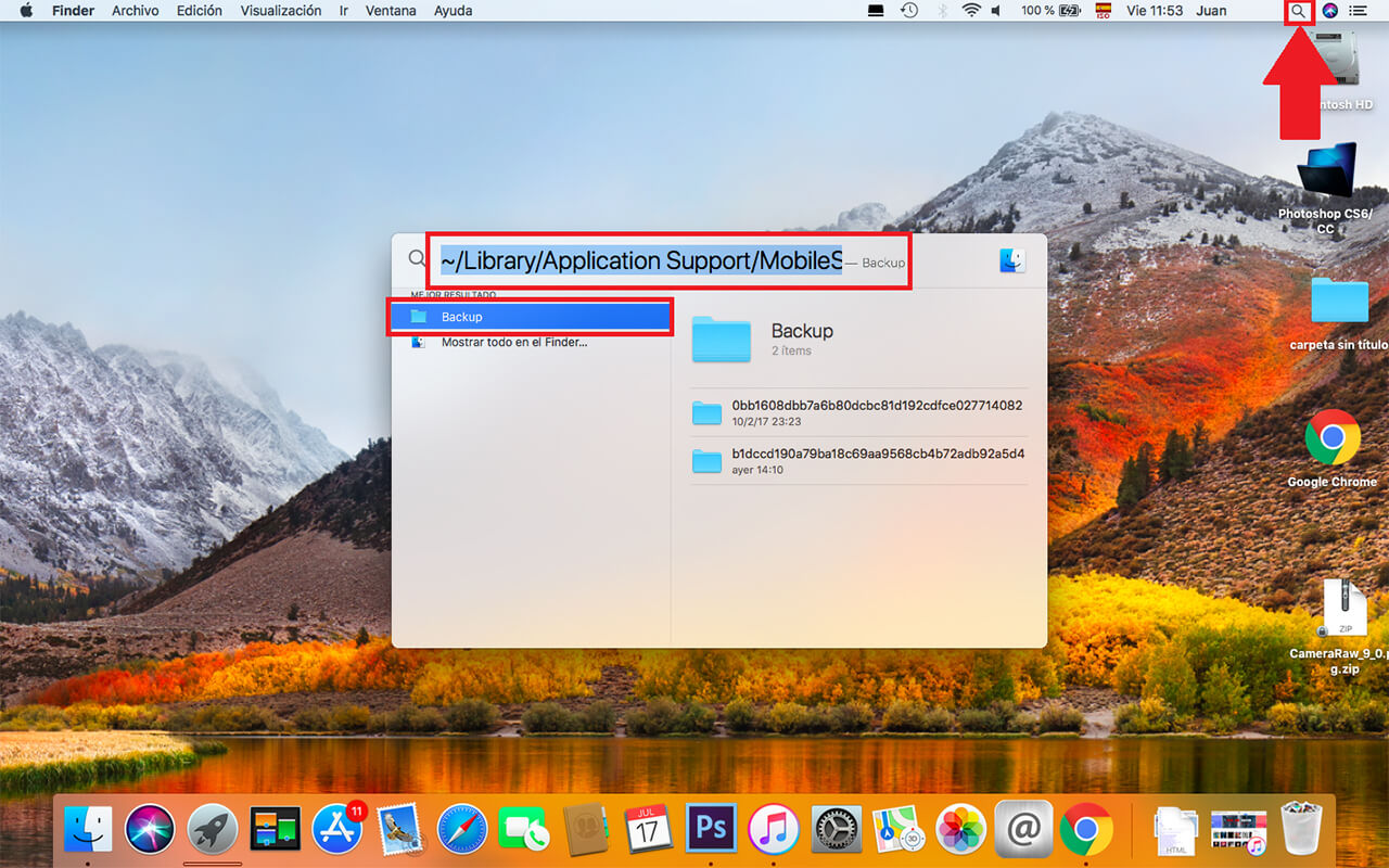 Manually delete iPhone backup from your Mac