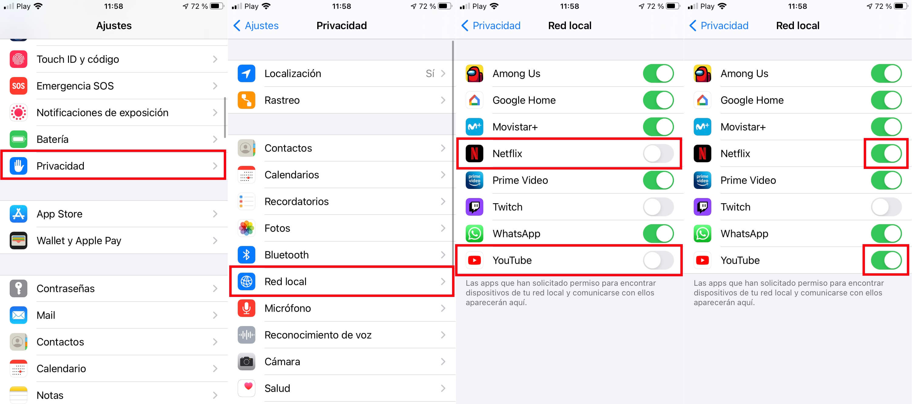 allow iphone apps to search for other devices on the same local network
