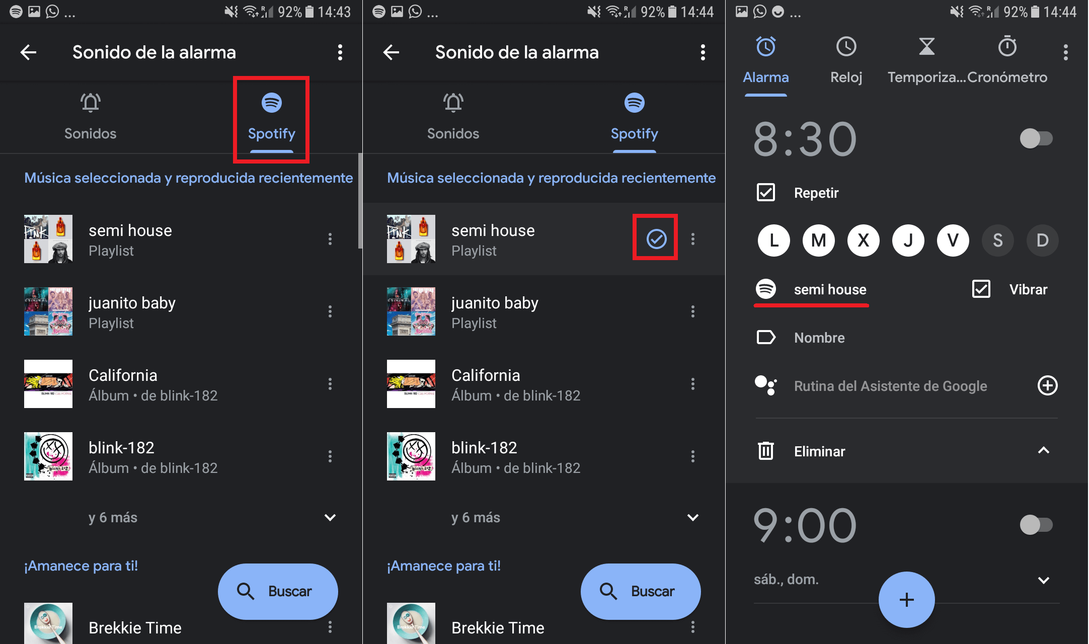use Spotify playlist as your phone alarm