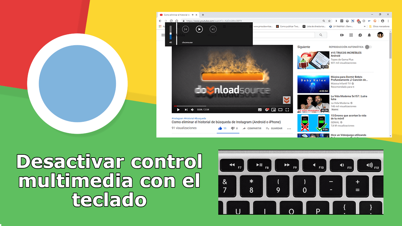 how to activate or deactivate the multimedia playback control of Google chrome using your computer keyboard