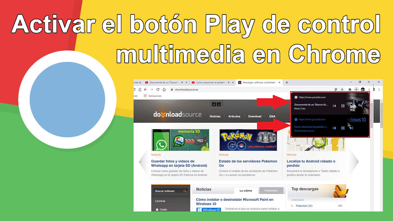 how to activate the play button of chrome multimedia control
