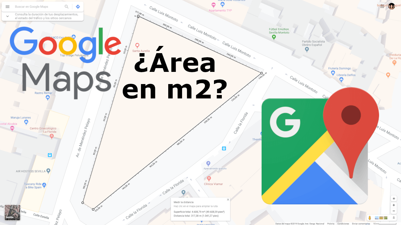 how to measure area in Google Maps