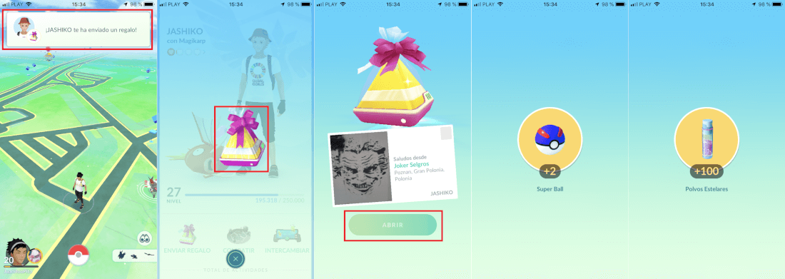 receive gifts in Pokemon Go