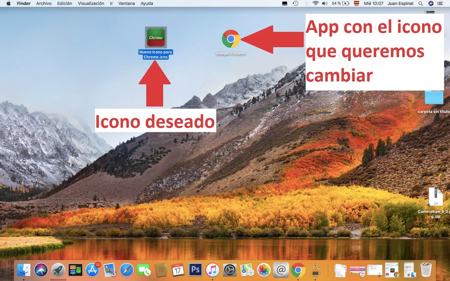 how to customize macos icons