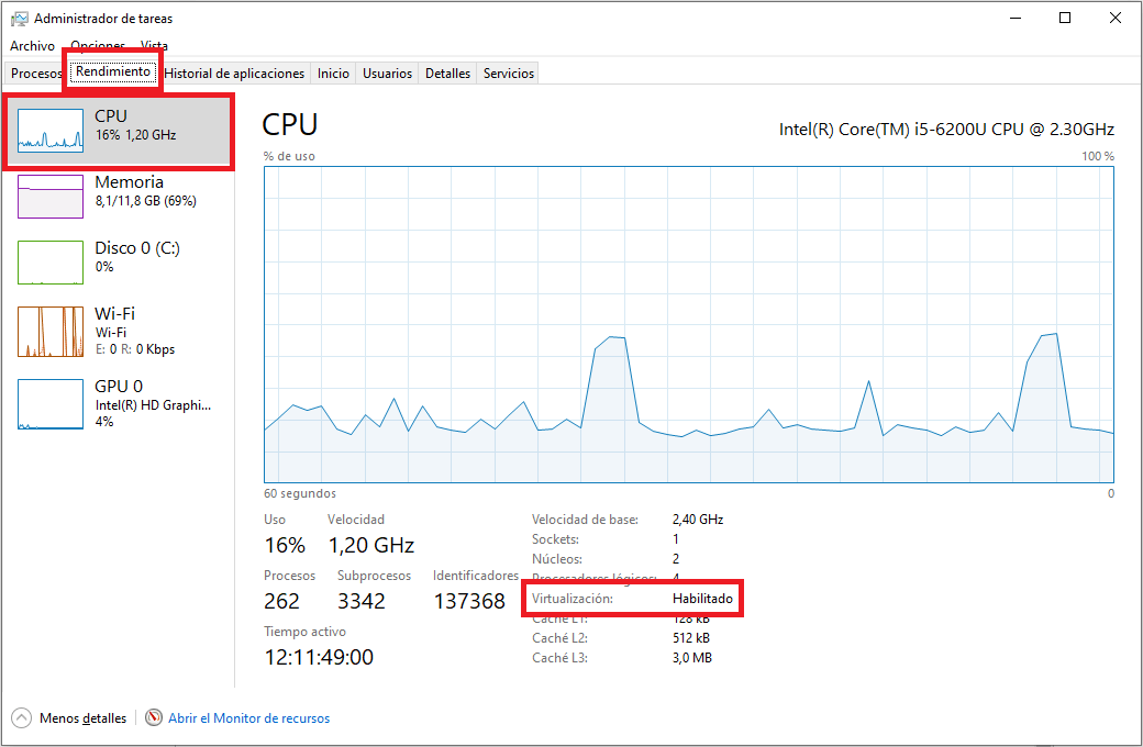 Virtualization of my Windows 10 PC is activated