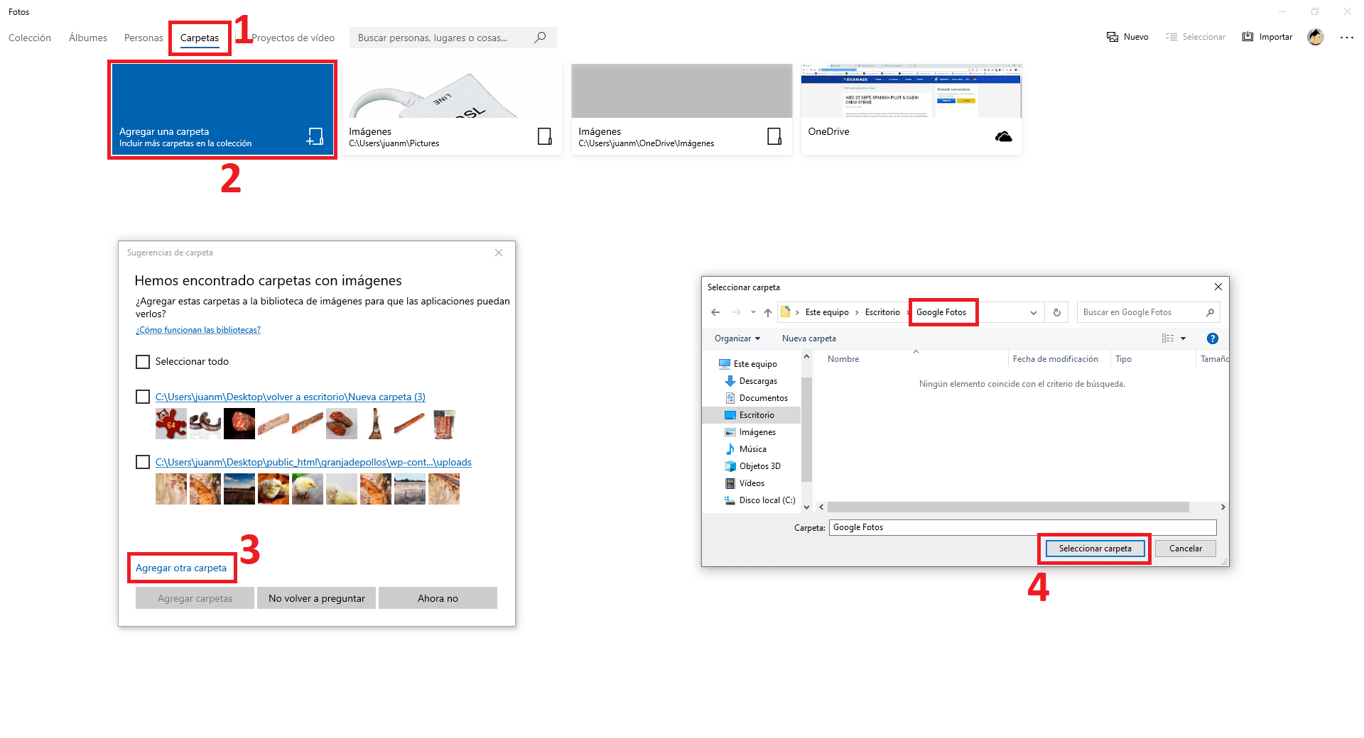 With the Windows 10 Photos app you can see the photos from Google Photos