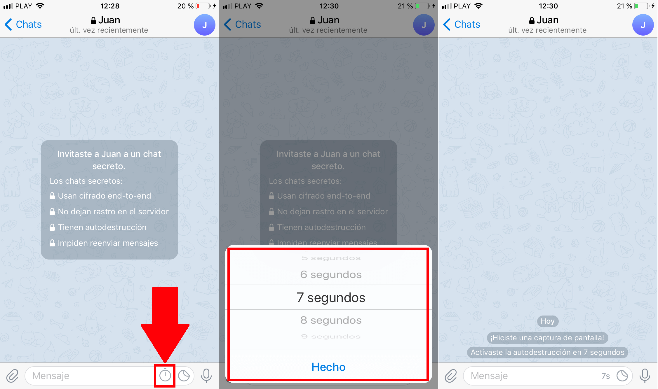 Telegram allows the creation of secret chats