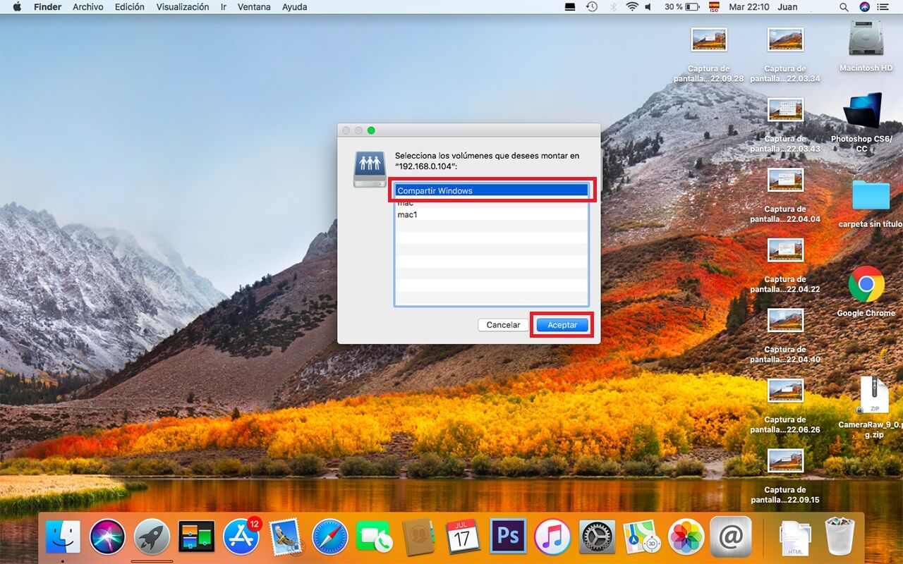 shared folder on mac osx