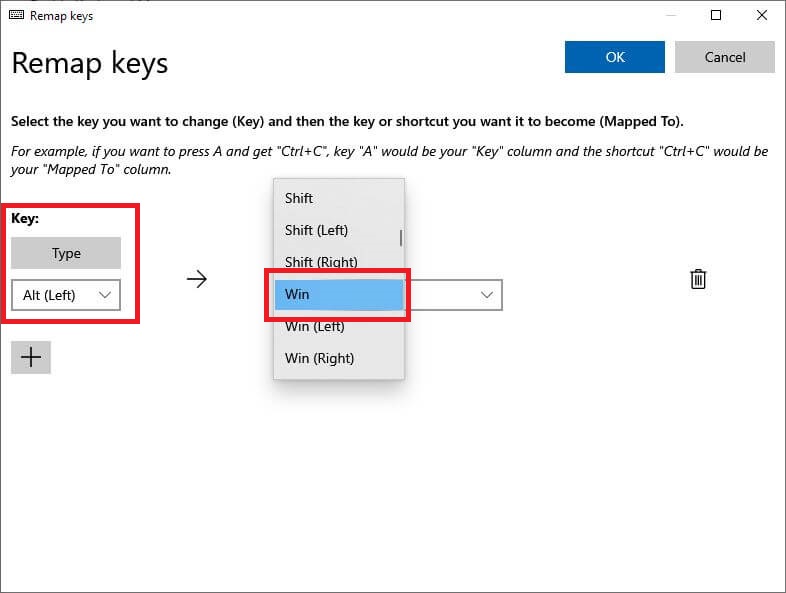 assign the windows key to another key on the laptop or keyboard
