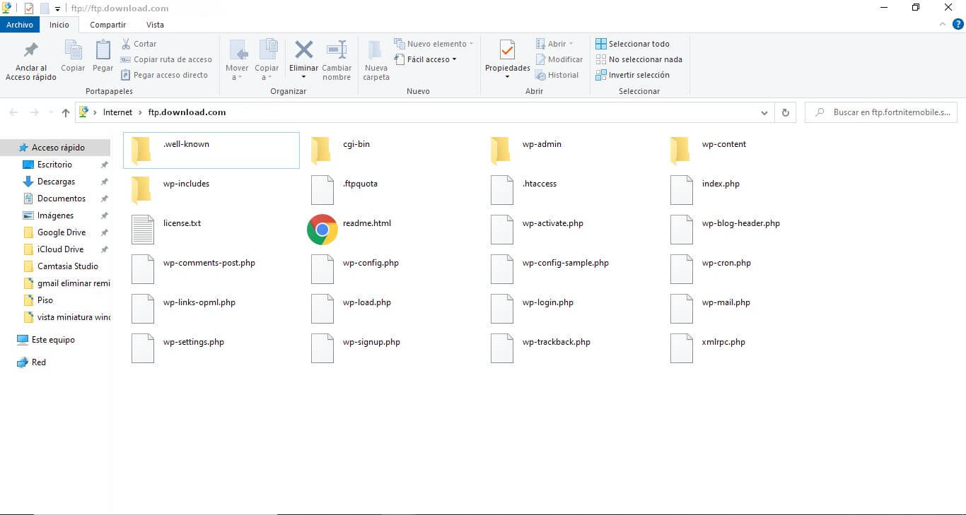 FTP client using Windows 10 file explorer