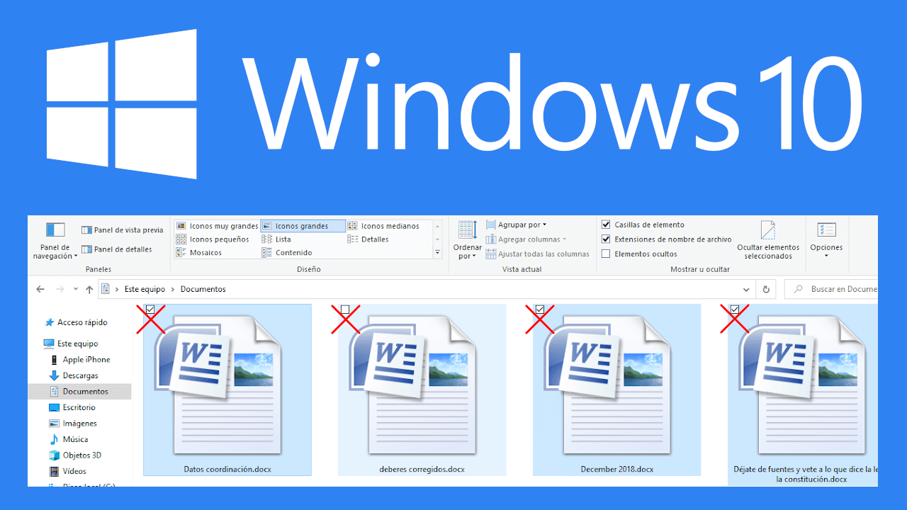 disable icon boxes when selecting files from Windows 10 file explorer