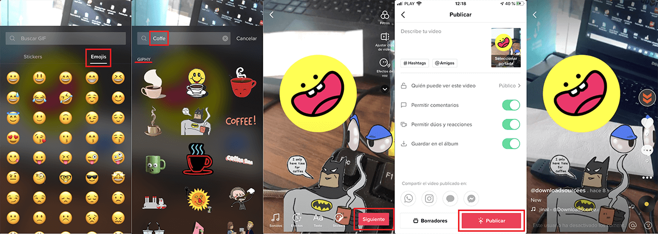 how to add gif stickers and emojis to your tiktok videos