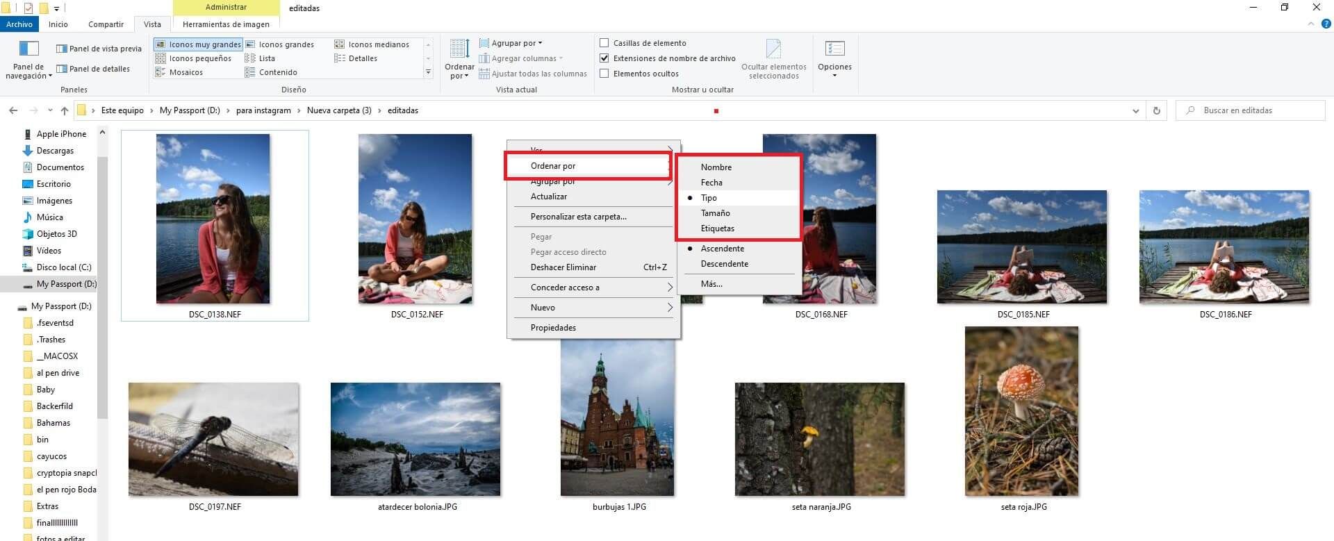 Irfanview and configure the navigation order between images
