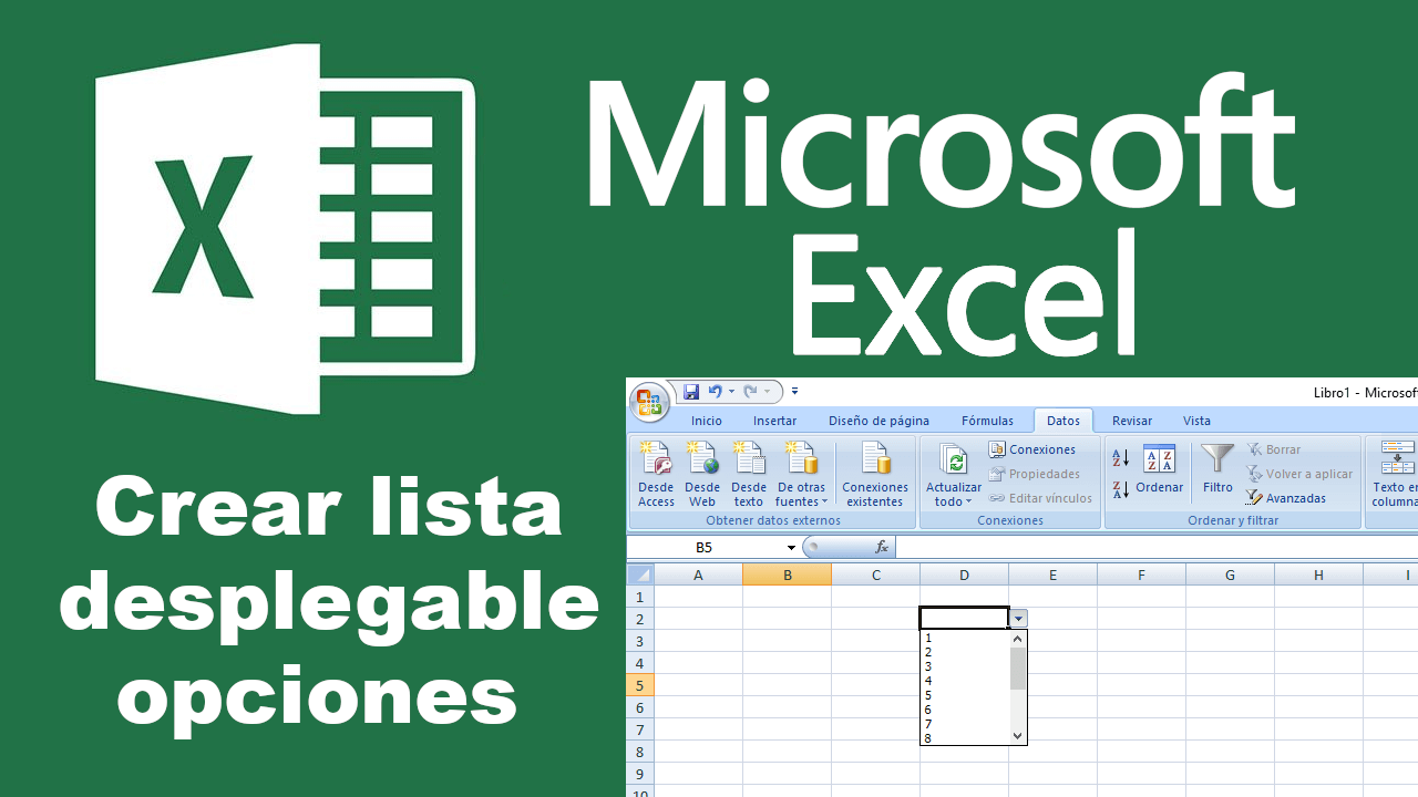 how to create a list of options in Excel