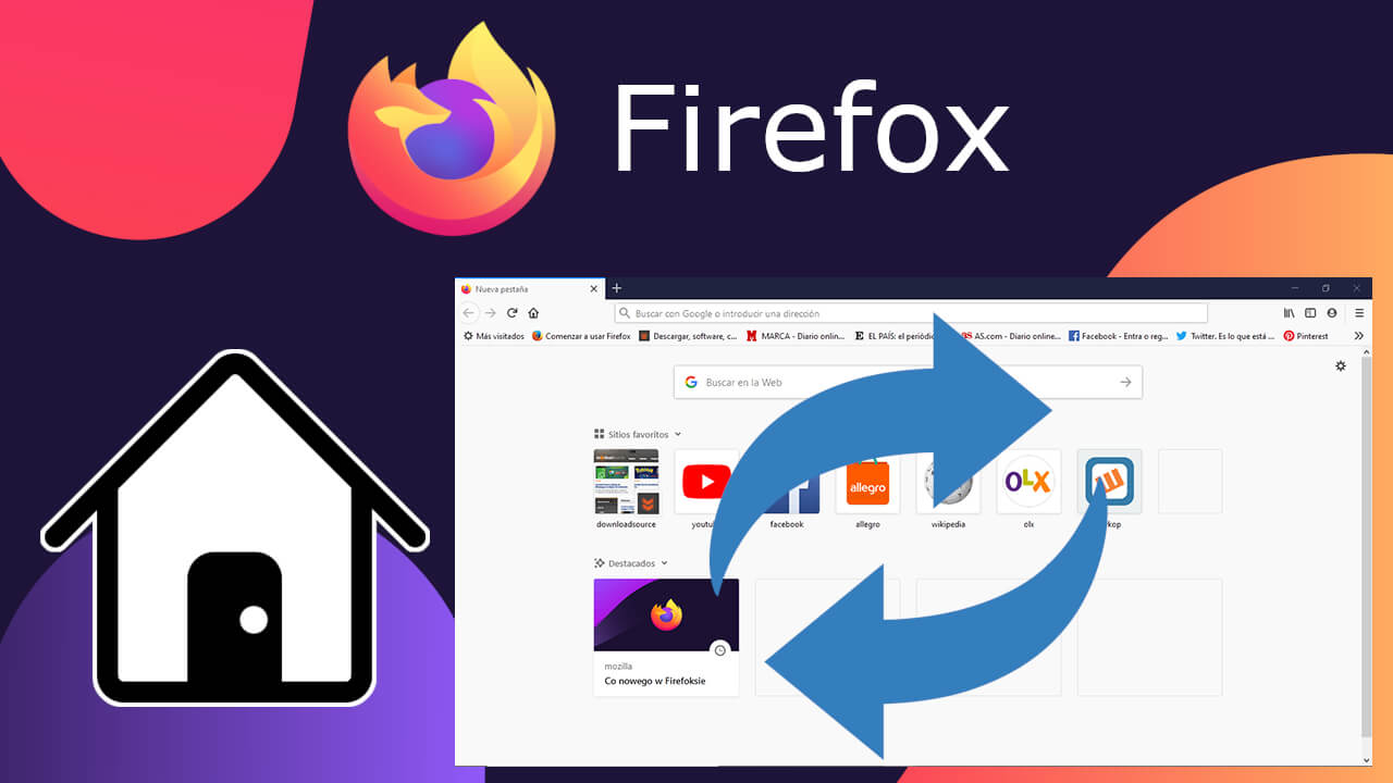 how to change the home screen of Mozilla firefox browser